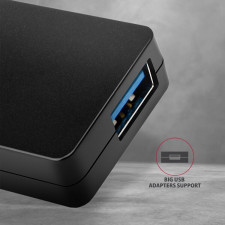 Axagon HUE-G1C hub de interface USB 3.2 Gen 1 (3.1 Gen 1) Type-C 5000 Mbit s Preto