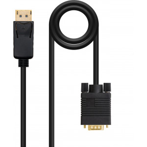 Nanocable 10.15.4401 adaptador de cabo de vídeo 1 m DisplayPort VGA (D-Sub) Preto