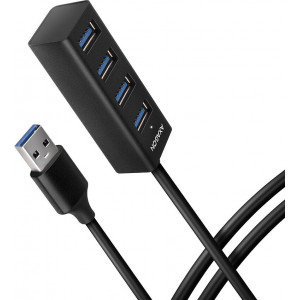 Axagon HUE-M1AL hub de interface USB 3.2 Gen 1 (3.1 Gen 1) Type-A 5000 Mbit s Preto