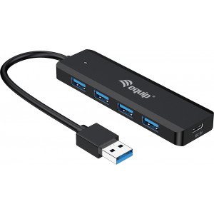 Equip 128959 hub de interface USB 3.2 Gen 1 (3.1 Gen 1) Type-A 5000 Mbit s Preto