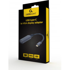 Cablexpert A-USB3C-VGA-01 adaptador de cabo de vídeo 0,15 m USB Type-C VGA (D-Sub) Cinzento