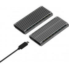AISENS ASM2-RGB011GR Caixa para Discos Rígidos Compartimento SSD Cinzento M.2