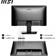 MSI Pro MP223 monitor de ecrã 54,5 cm (21.4") 1920 x 1080 pixels Full HD LED Preto