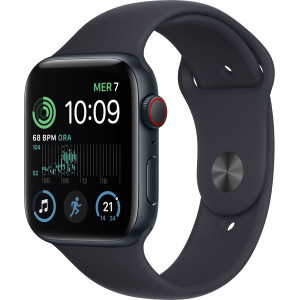 Apple Watch SE OLED 44 mm Digital 368 x 448 pixels Ecrã táctil 4G Preto Wi-Fi GPS