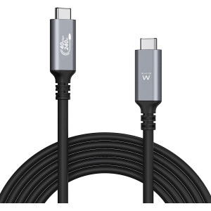 Ewent EC1070 cabo USB 1 m USB4 Gen 3x2 USB C Preto