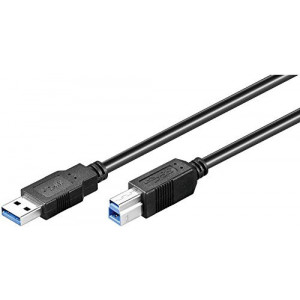 Ewent EW-100103-0310-N-P cabo USB 3 m USB 3.2 Gen 1 (3.1 Gen 1) USB A USB B Preto