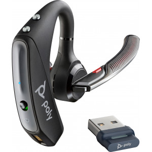POLY Voyager 5200 Auscultadores Sem fios Gancho de orelha Car Home office Bluetooth Suporte de carregamento Preto