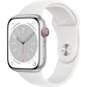 Apple Watch Series 8 OLED 45 mm Digital 396 x 484 pixels Ecrã táctil 4G Prateado Wi-Fi GPS