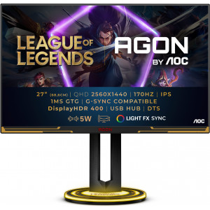 AOC AGON AG275QXL LED display 68,6 cm (27") 2560 x 1440 pixels Quad HD Preto, Dourado