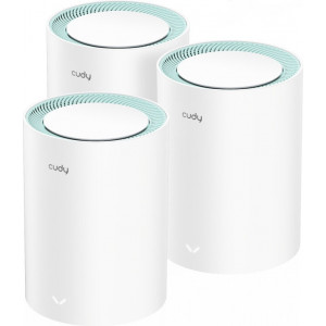 Cudy M1300 3-PACK sistema de Wi-Fi Mesh Dual-band (2,4 GHz   5 GHz) Wi-Fi 5 (802.11ac) Branco 1 Interno