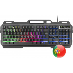 Mars Gaming MK120PT teclado USB Português Preto, Cinzento