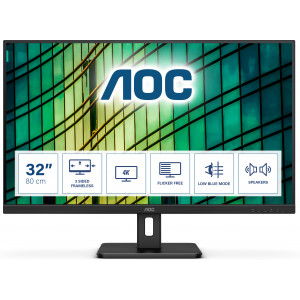 AOC E2 U32E2N LED display 80 cm (31.5") 3840 x 2160 pixels 4K Ultra HD Preto