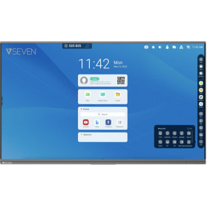 V7 IFP6502-V7PRO quadro branco interativo 165,1 cm (65") 3840 x 2160 pixels Ecrã táctil Preto USB   Bluetooth