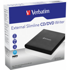 Verbatim External Slimline CD DVD Writer unidade de disco ótico DVD±RW Preto
