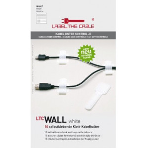 Label-the-cable WALL tira para atar cabos Velcro Branco 10 unidade(s)
