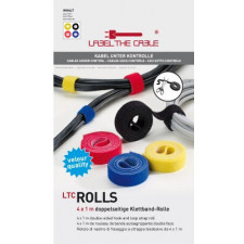 Label-the-cable ROLLS tira para atar cabos Velcro Preto, Azul, Vermelho, Amarelo 4 unidade(s)