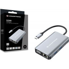 Conceptronic DONN21G base & duplicador de portas Com fios USB 3.2 Gen 1 (3.1 Gen 1) Type-C Cinzento