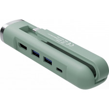 Ewent EW1148 base & duplicador de portas Com fios USB 3.2 Gen 1 (3.1 Gen 1) Type-C Verde