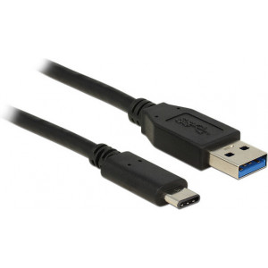 DeLOCK 1m USB3.1-C USB3.1-A cabo USB USB 3.2 Gen 2 (3.1 Gen 2) USB A USB C Preto