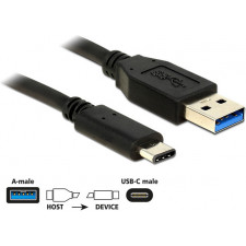 DeLOCK 1m USB3.1-C USB3.1-A cabo USB USB 3.2 Gen 2 (3.1 Gen 2) USB A USB C Preto