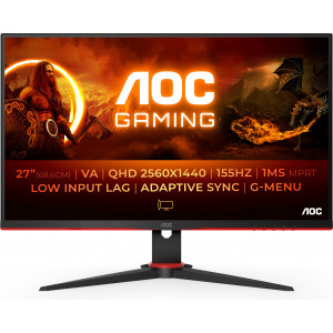 AOC G2 Q27G2E BK monitor de ecrã 68,6 cm (27") 2560 x 1440 pixels Quad HD Preto, Vermelho