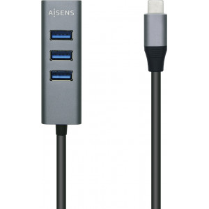 AISENS A109-0508 hub de interface USB 3.2 Gen 1 (3.1 Gen 1) Type-C 5000 Mbit s Cinzento