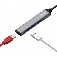 AISENS A109-0541 hub de interface USB 3.2 Gen 1 (3.1 Gen 1) Type-C 5000 Mbit s Cinzento