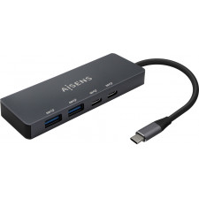 AISENS A109-0744 hub de interface USB 3.2 Gen 1 (3.1 Gen 1) Type-C 5000 Mbit s Cinzento