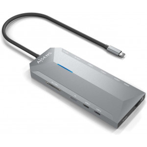 AISENS ASUC-12P005-GR base & duplicador de portas Com fios USB 3.2 Gen 1 (3.1 Gen 1) Type-C Cinzento