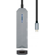 AISENS ASUC-4P002-GR base & duplicador de portas Com fios USB 3.2 Gen 1 (3.1 Gen 1) Type-C Cinzento