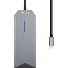 AISENS ASUC-8P004-GR base & duplicador de portas Com fios USB 3.2 Gen 1 (3.1 Gen 1) Type-C Cinzento
