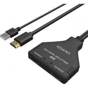 AISENS A123-0654 multiplicador de vídeo HDMI 2x HDMI