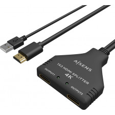 AISENS A123-0654 multiplicador de vídeo HDMI 2x HDMI