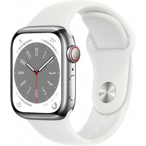 Apple Watch Series 8 OLED 41 mm Digital 352 x 430 pixels Ecrã táctil 4G Prateado Wi-Fi GPS