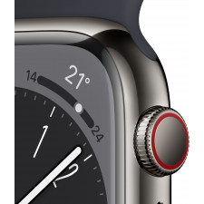 Apple Watch Series 8 OLED 41 mm Digital 352 x 430 pixels Ecrã táctil 4G Grafite Wi-Fi GPS