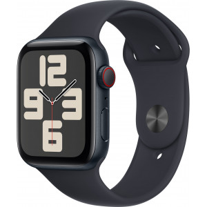 Apple Watch SE OLED 44 mm Digital 368 x 448 pixels Ecrã táctil 4G Preto Wi-Fi GPS