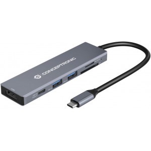 Conceptronic DONN23G base & duplicador de portas Com fios USB 3.2 Gen 1 (3.1 Gen 1) Type-C Cinzento