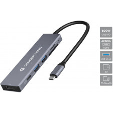 Conceptronic DONN23G base & duplicador de portas Com fios USB 3.2 Gen 1 (3.1 Gen 1) Type-C Cinzento