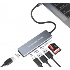 Conceptronic DONN23G base & duplicador de portas Com fios USB 3.2 Gen 1 (3.1 Gen 1) Type-C Cinzento