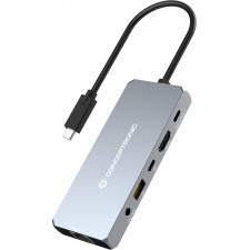 Conceptronic DONN22G base & duplicador de portas Com fios USB 3.2 Gen 2 (3.1 Gen 2) Type-C Cinzento