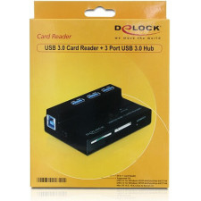 DeLOCK 91721 leitor de cartões USB 3.2 Gen 1 (3.1 Gen 1) Preto