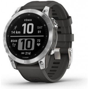 Garmin fenix 7 3,3 cm (1.3") MIP 47 mm Digital 260 x 260 pixels Ecrã táctil Prateado Wi-Fi GPS