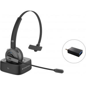 Conceptronic POLONA03BD auscultador Auscultadores Sem fios Fita de cabeça Escritório Call center Bluetooth Suporte de
