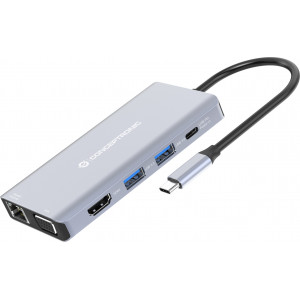 Conceptronic DONN20G base & duplicador de portas Com fios USB 3.2 Gen 1 (3.1 Gen 1) Type-C Cinzento