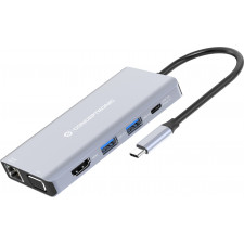 Conceptronic DONN20G base & duplicador de portas Com fios USB 3.2 Gen 1 (3.1 Gen 1) Type-C Cinzento