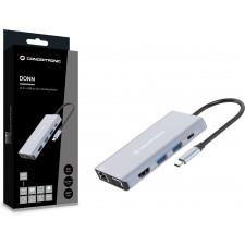 Conceptronic DONN20G base & duplicador de portas Com fios USB 3.2 Gen 1 (3.1 Gen 1) Type-C Cinzento