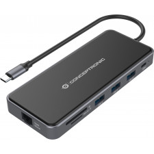 Conceptronic DONN15G base & duplicador de portas Com fios USB 3.2 Gen 1 (3.1 Gen 1) Type-C Cinzento