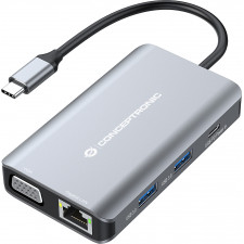 Conceptronic DONN21G base & duplicador de portas Com fios USB 3.2 Gen 1 (3.1 Gen 1) Type-C Cinzento