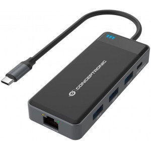 Conceptronic DONN14G base & duplicador de portas Com fios USB 3.2 Gen 1 (3.1 Gen 1) Type-C Cinzento