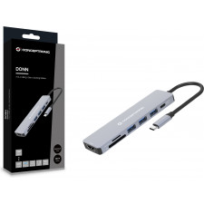 Conceptronic DONN19G base & duplicador de portas Com fios USB 3.2 Gen 1 (3.1 Gen 1) Type-C Cinzento